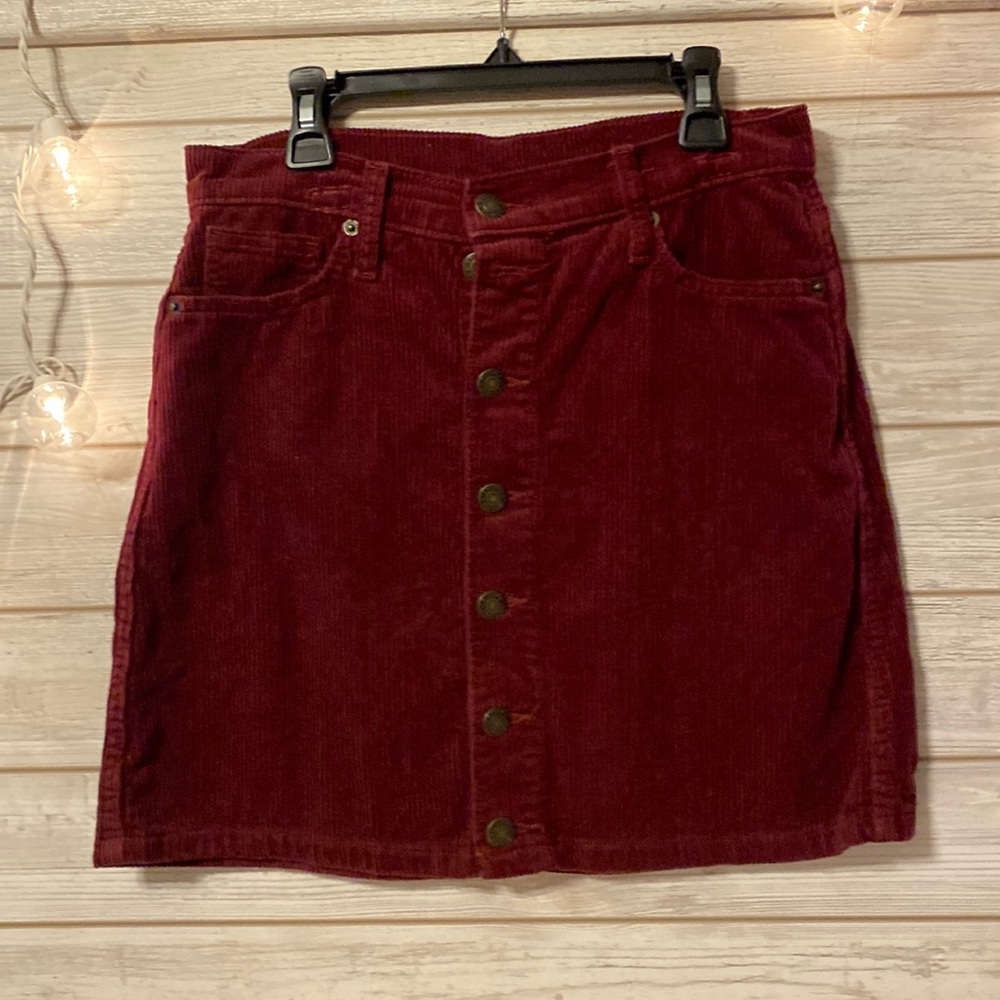 Burgundy corduroy skirt